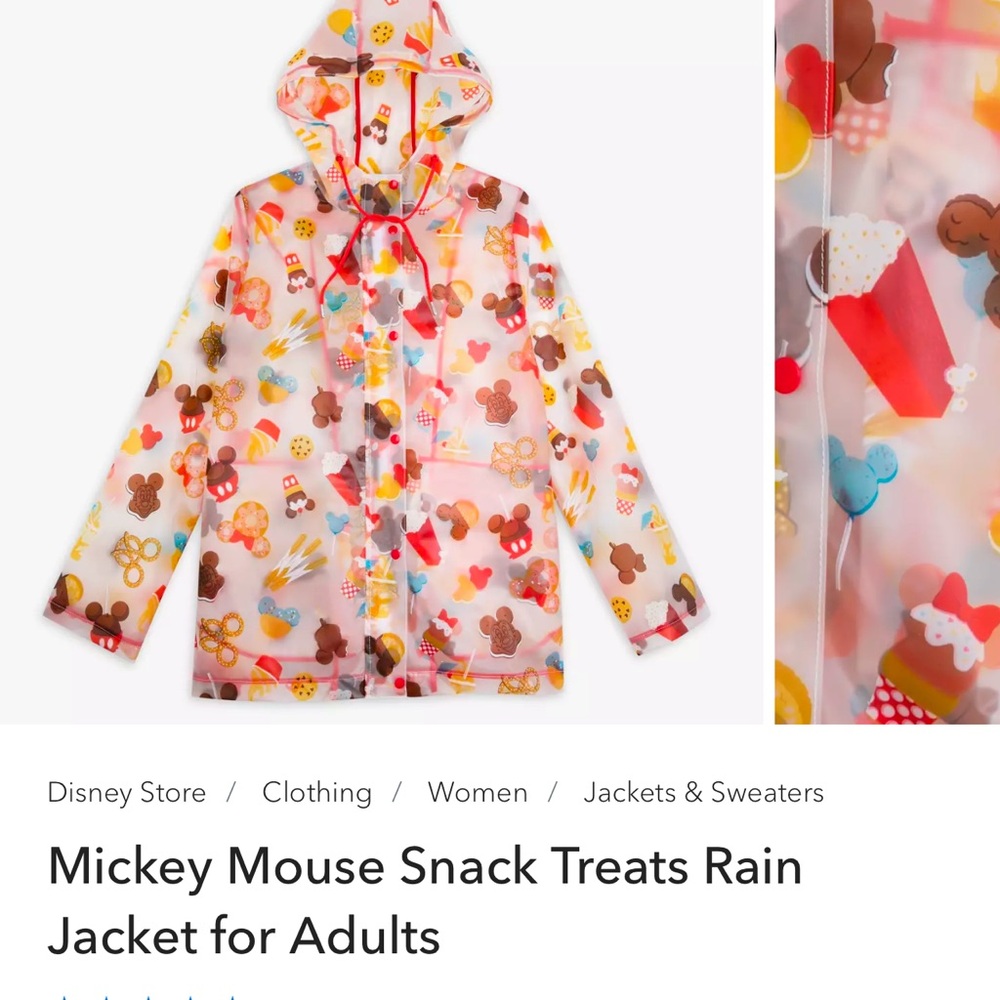 Disney Mickey Mouse Snack Treats Raincoat